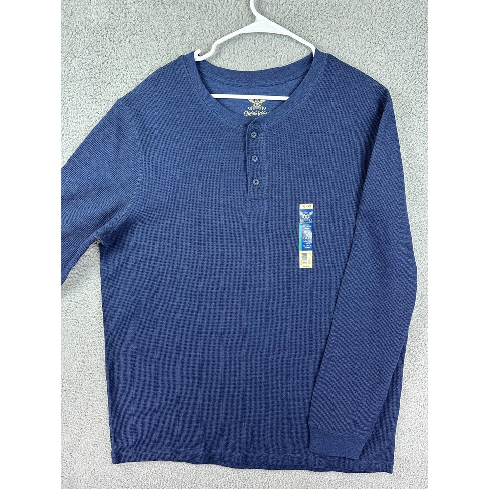 Faded Glory Shirt Men XLT Extra Large Tall Henley Long Sleeve Waffle Thermal New